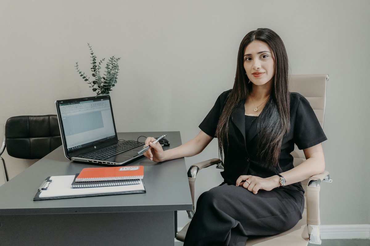 An HR executive at work in the office